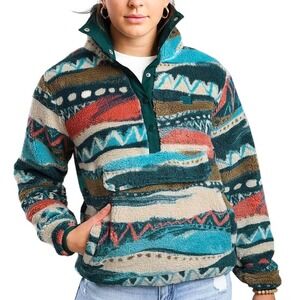 Billabong Switchback Chino Fleece Pullover Size Large Snap Front